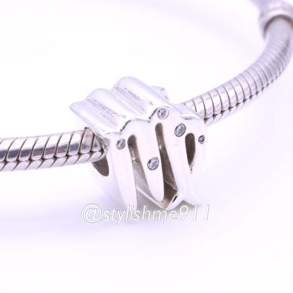 Authentic PANDORA Sparkling Virgo Zodiac Sign Charm - Picture 2 of 9